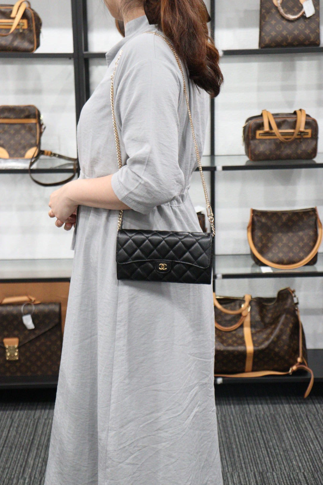 Rank SA ｜Chanel Caviar Skin Black Long Wallet｜23052019