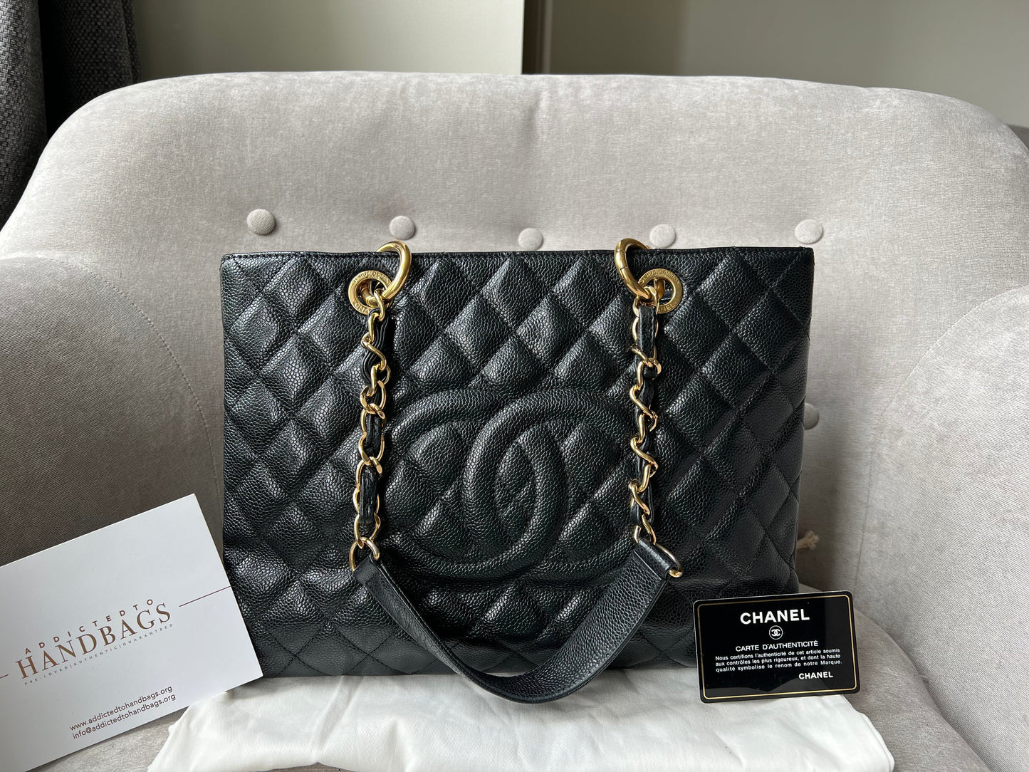 Chanel Black Caviar Grand Shopper Tote