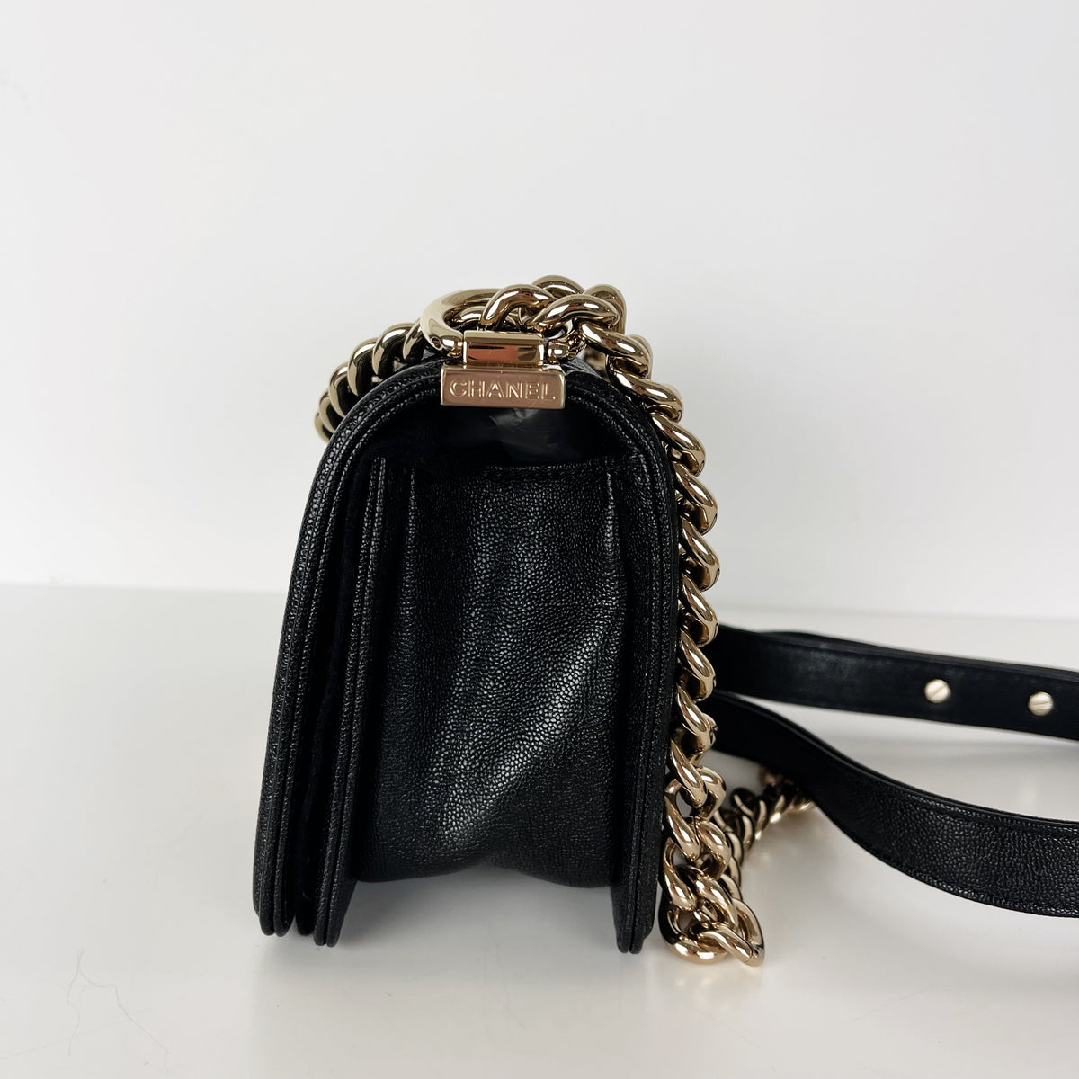 Small Le Boy Caviar Black GHW