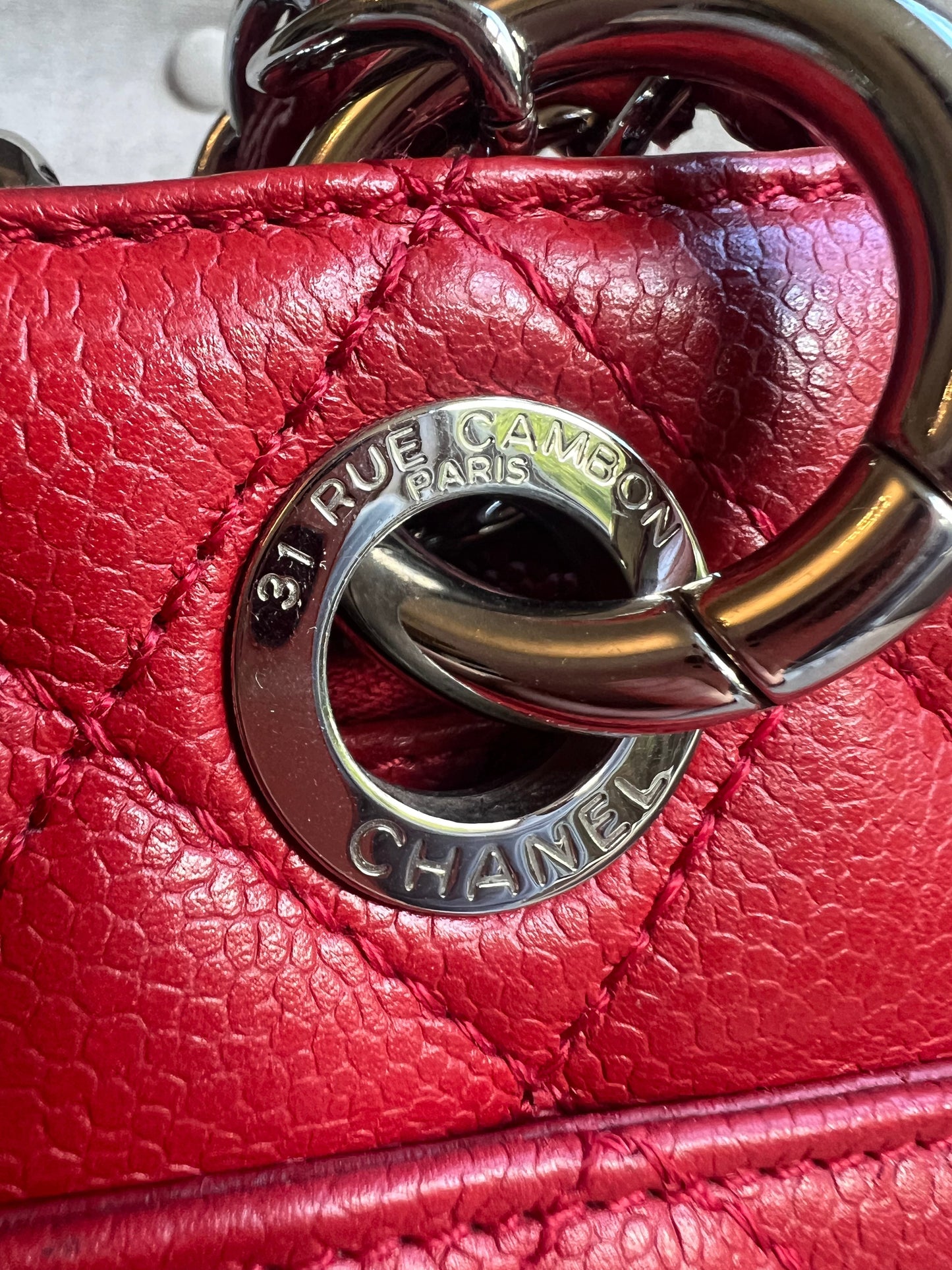 Chanel Red Caviar Grand Shopper Tote