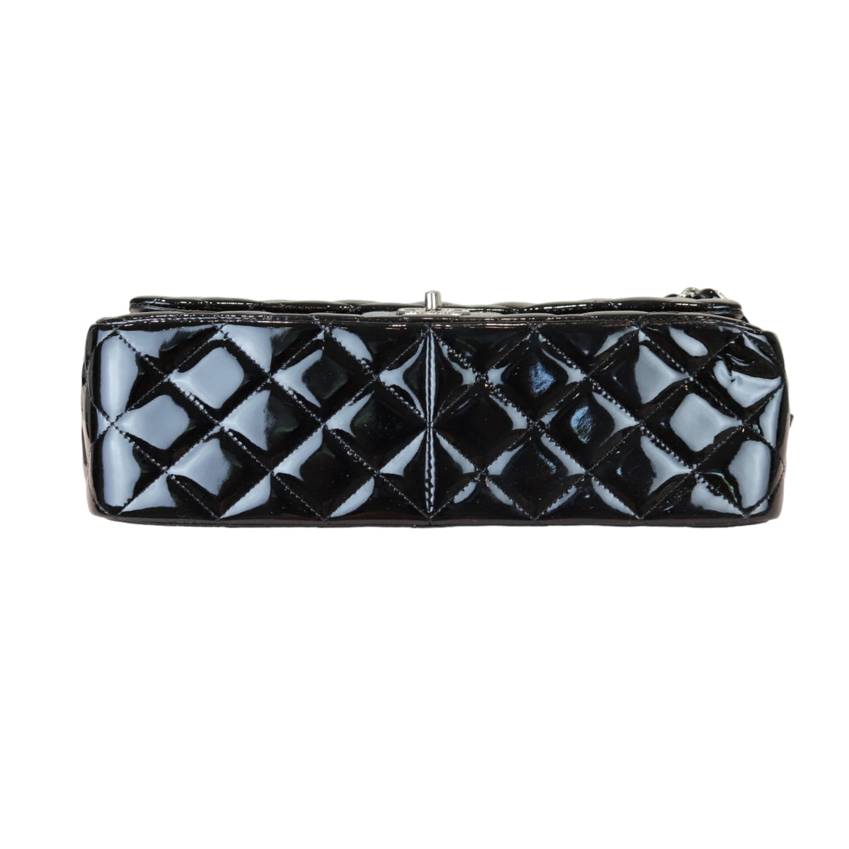Double Flap Jumbo Quilted Patent Black SHW