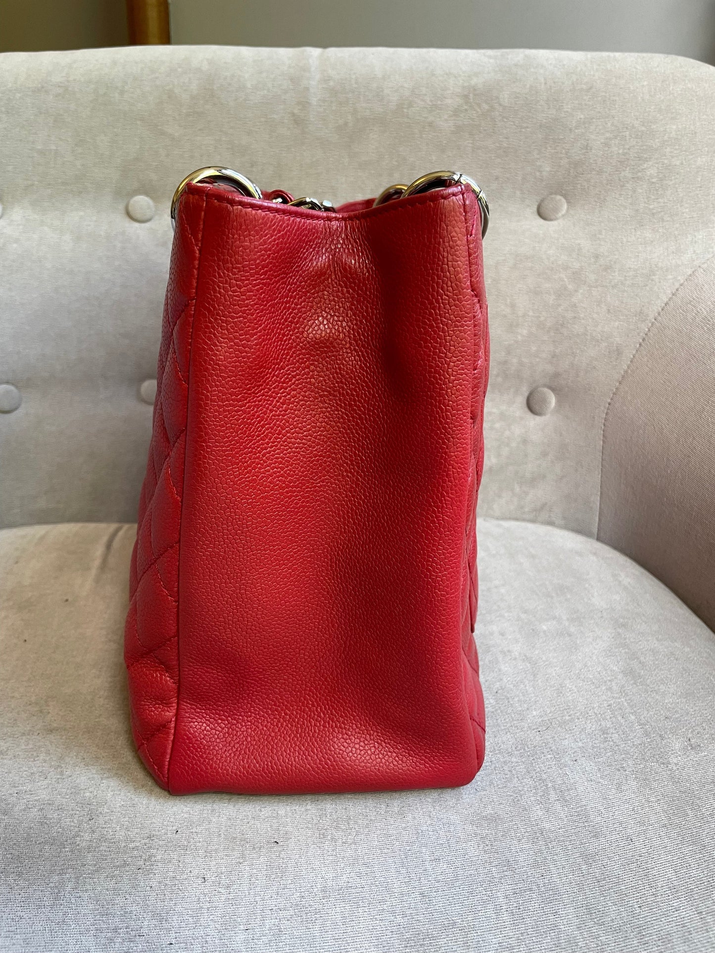 Chanel Red Caviar Grand Shopper Tote