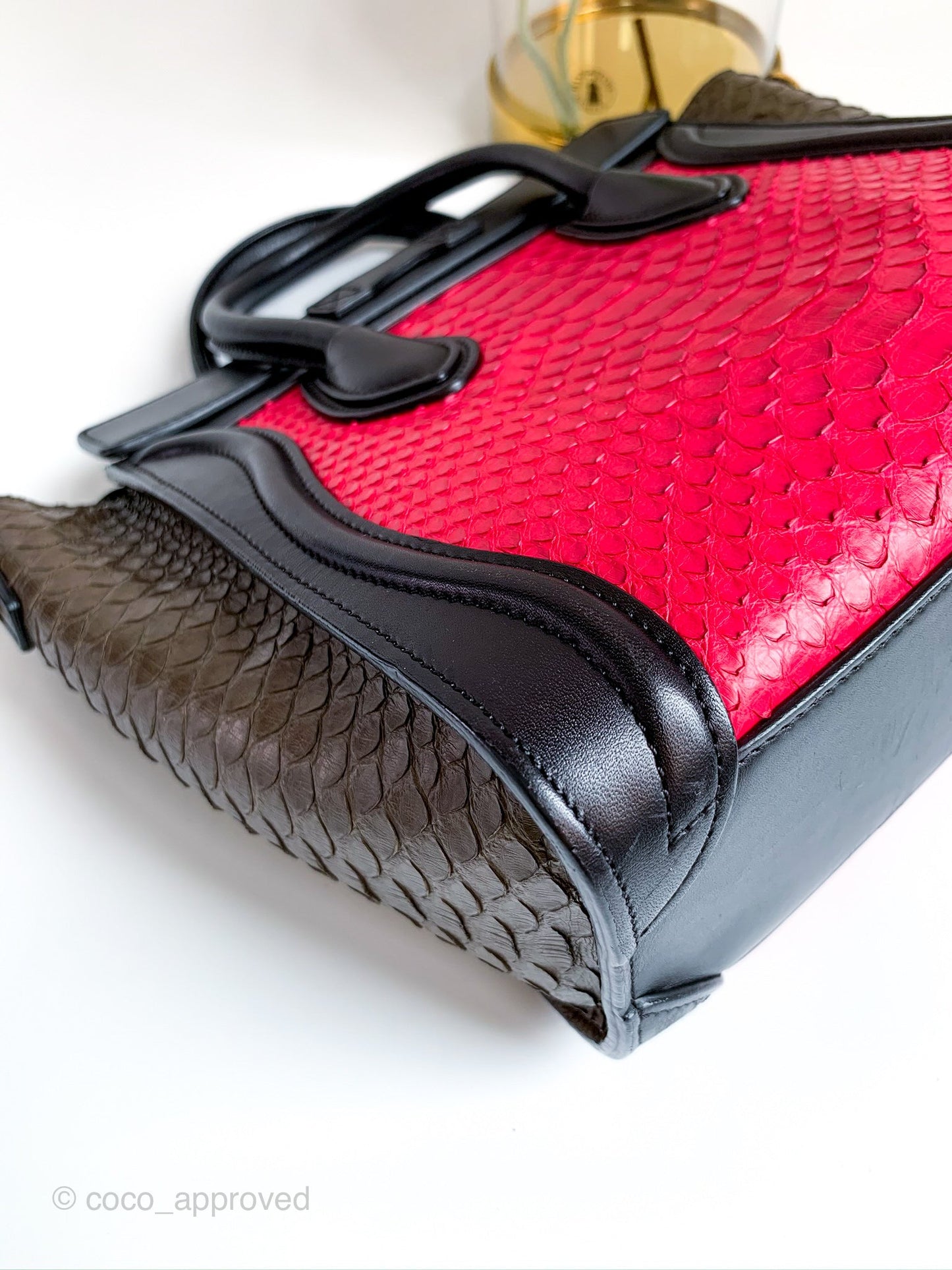 Celine Tri Color Python and Leather Nano Luggage Tote