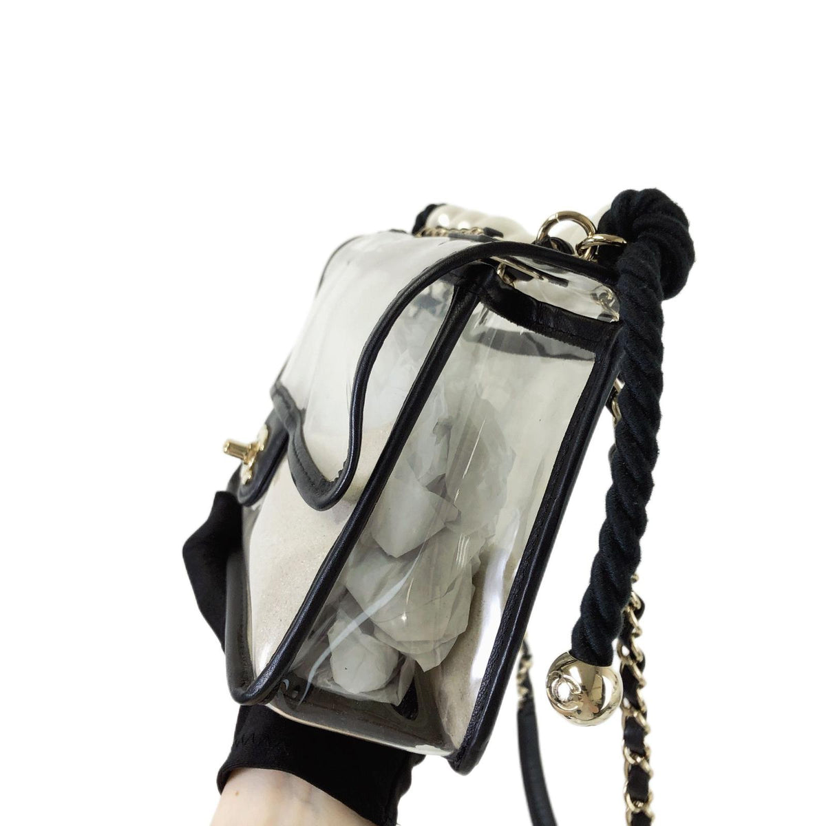 Coco "Sand by the Sea" Runway Pearl Handle Black PVC