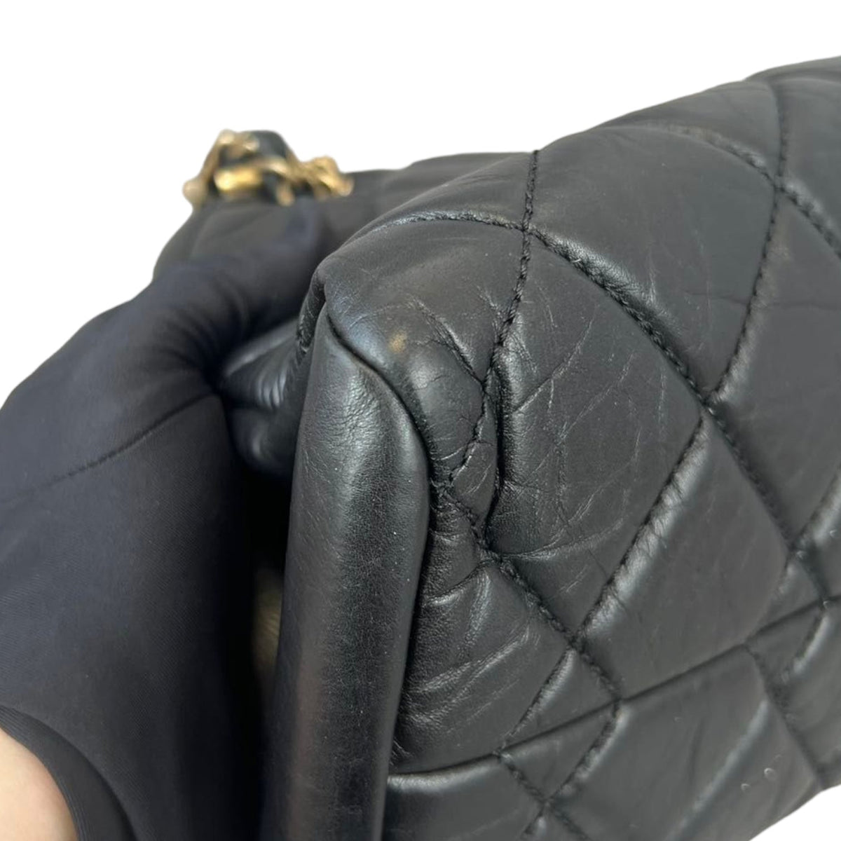 Mademoiselle Small Leather Bowling Black GHW