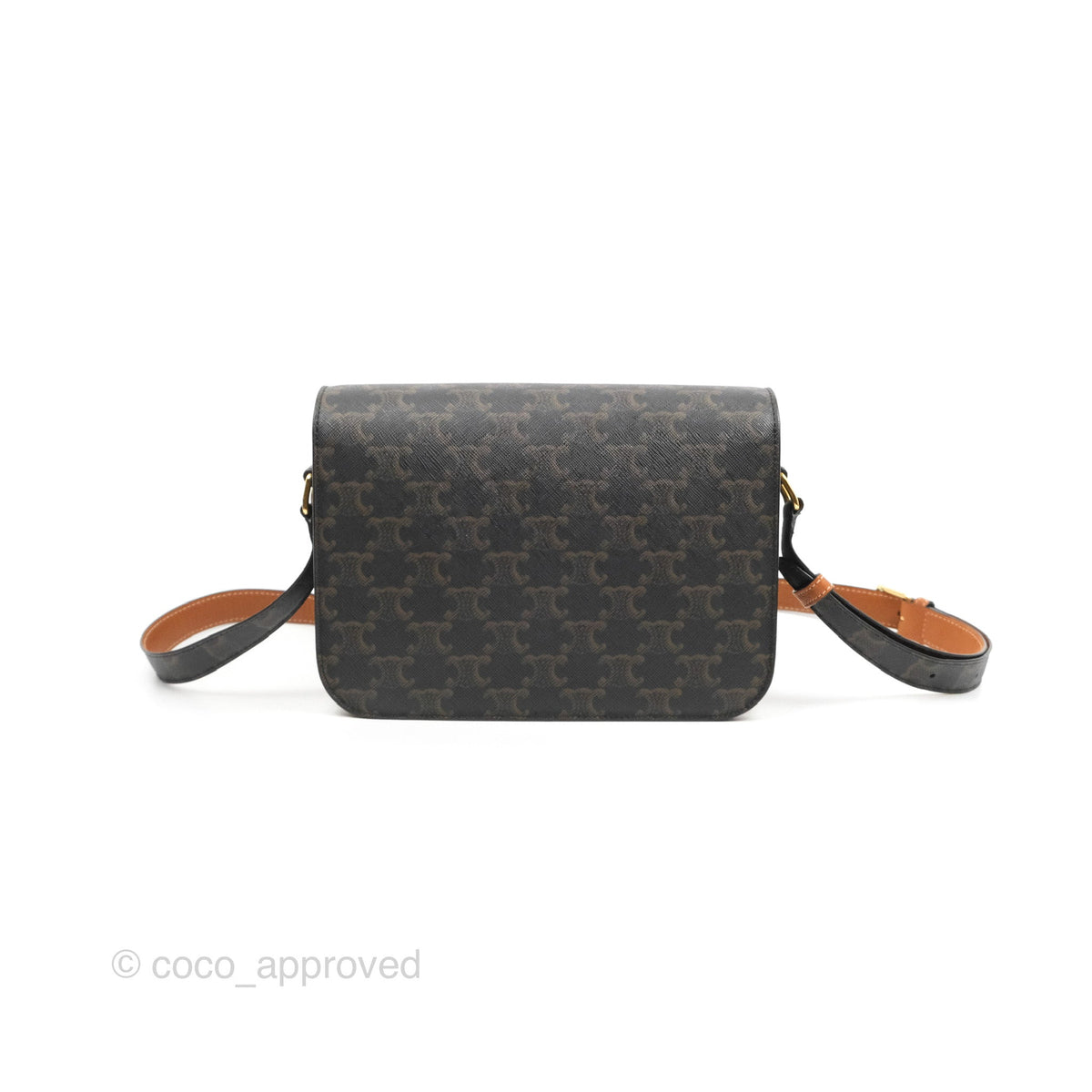Celine Medium Triomphe Bag Triomphe Canvas Tan Calfskin