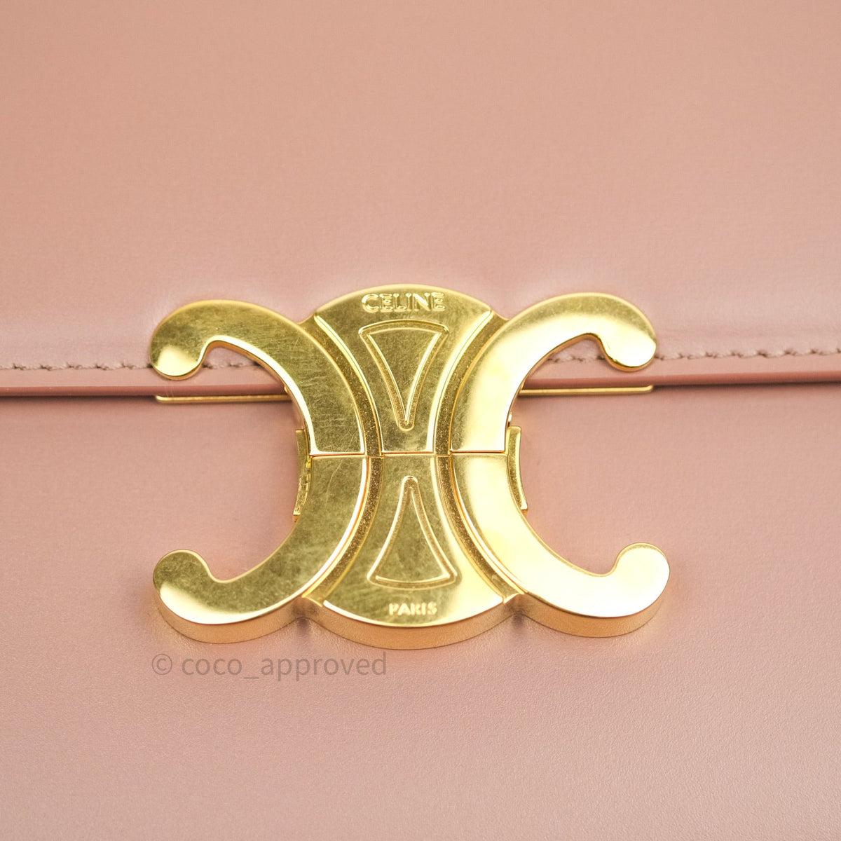 Celine Shiny Calfskin Medium Triomphe Antique Rose