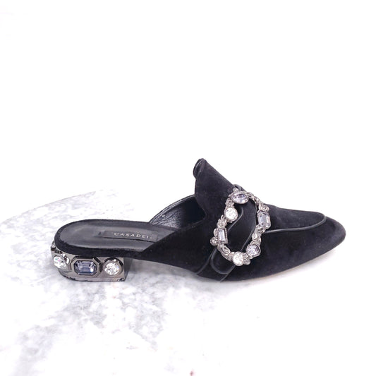 CASADEI VELVET SLIDES - SIZE 36.5