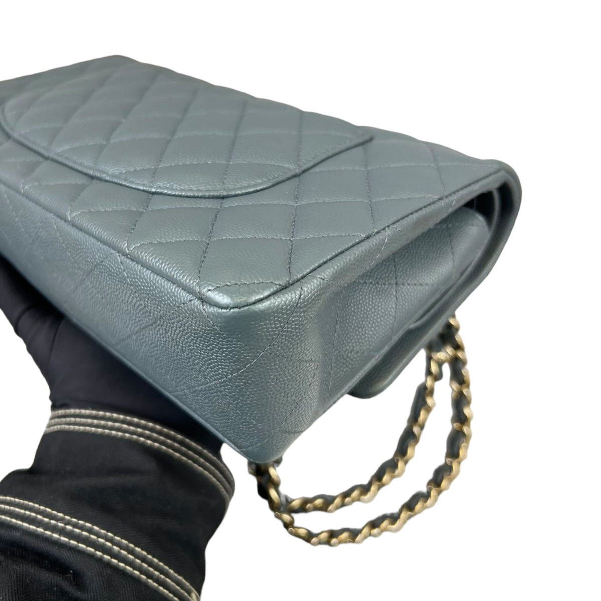 18B Classic Flap Medium Caviar Grey LGHW