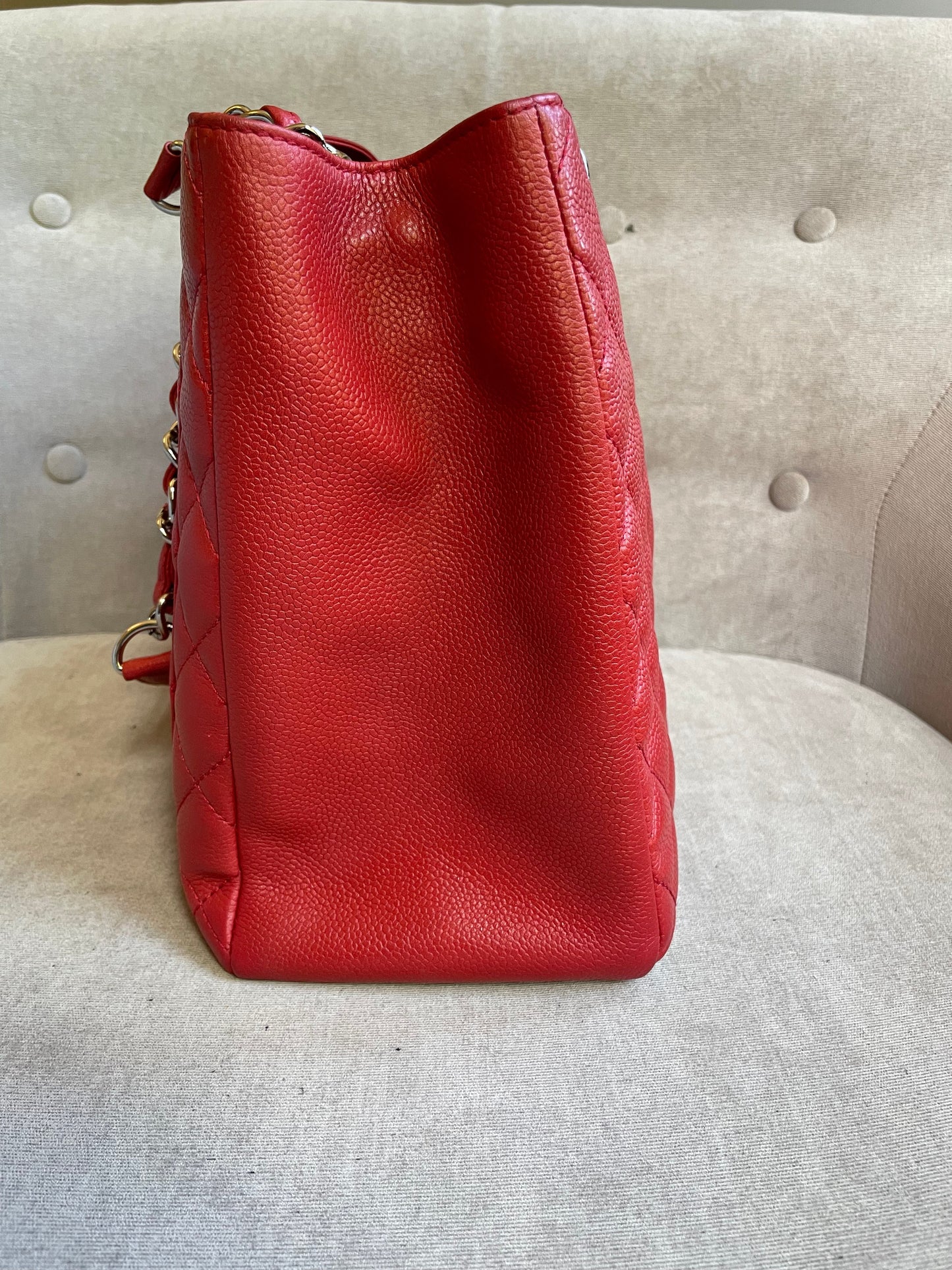 Chanel Red Caviar Grand Shopper Tote