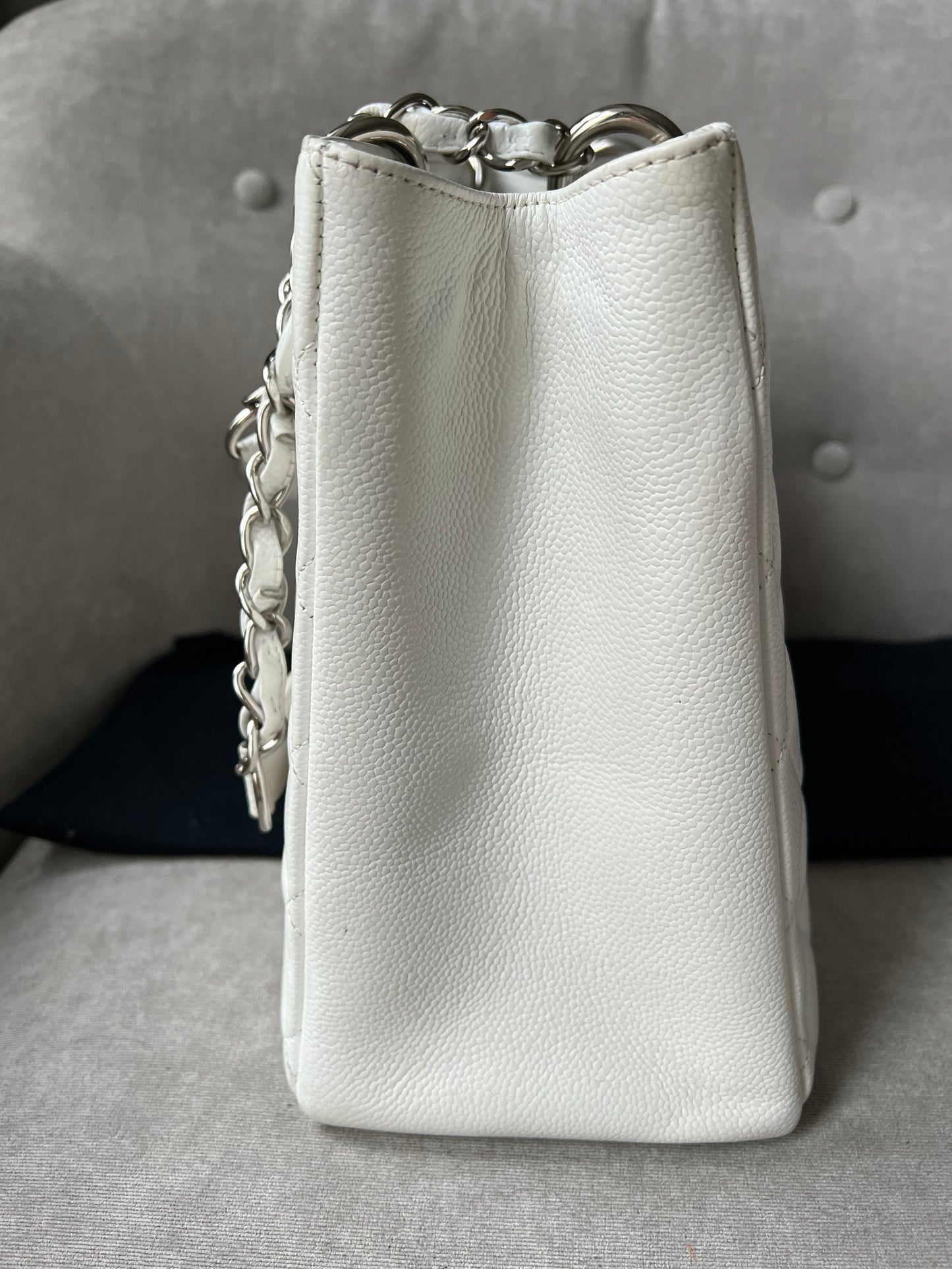 Chanel White Caviar Grand Shopper Tote