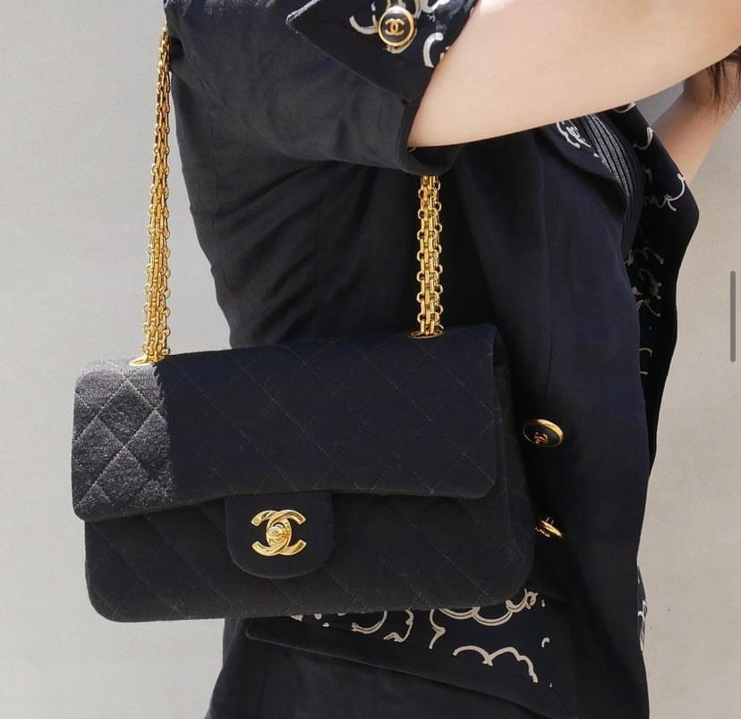 Rank A ｜CHANEL Matelasse 25 Cotton Chain Shoulder ｜080304