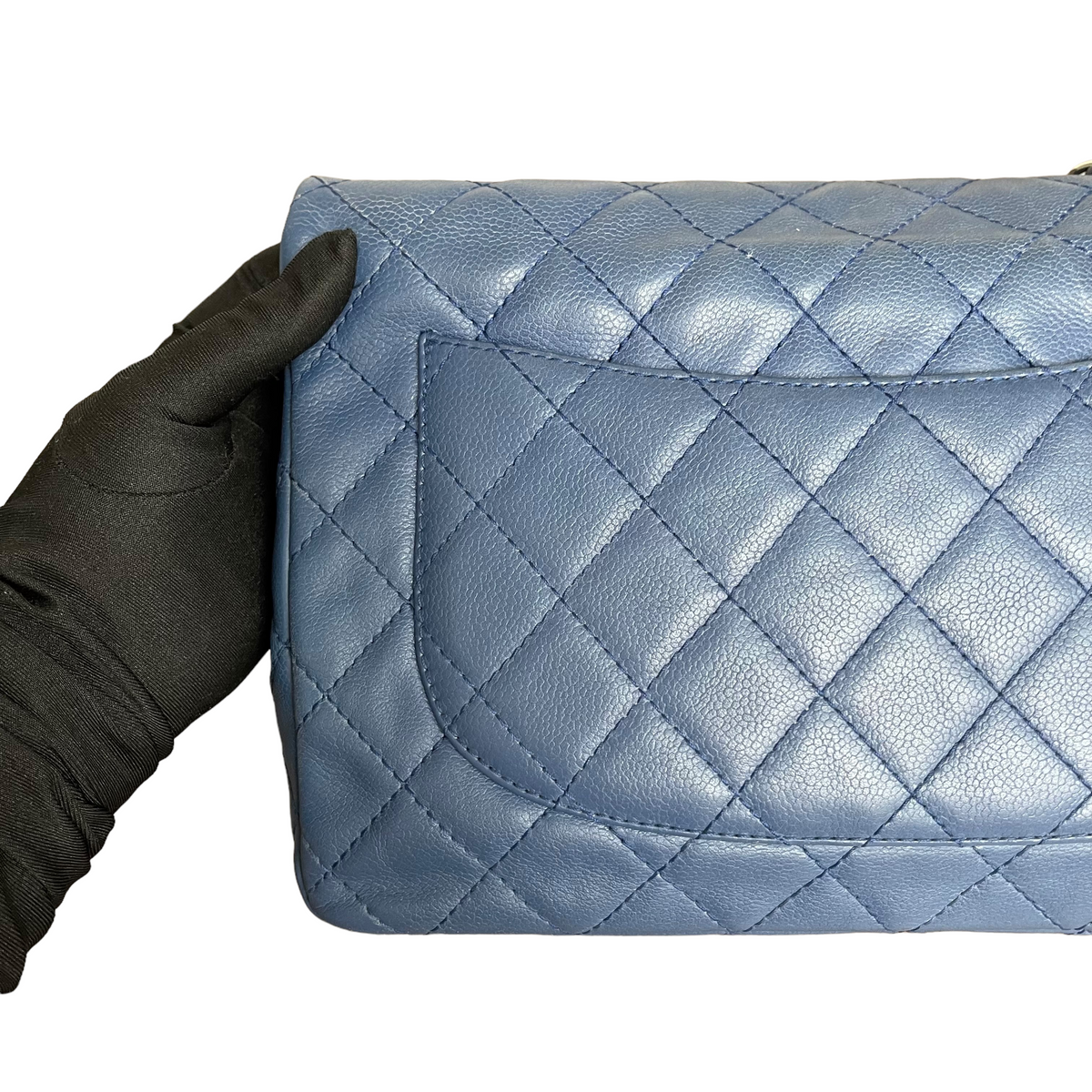 Single Flap Jumbo Washed Caviar Blue SHW