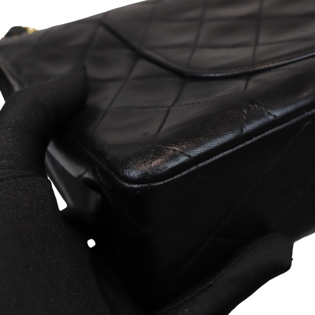 Medium Flap Lambskin Black GHW