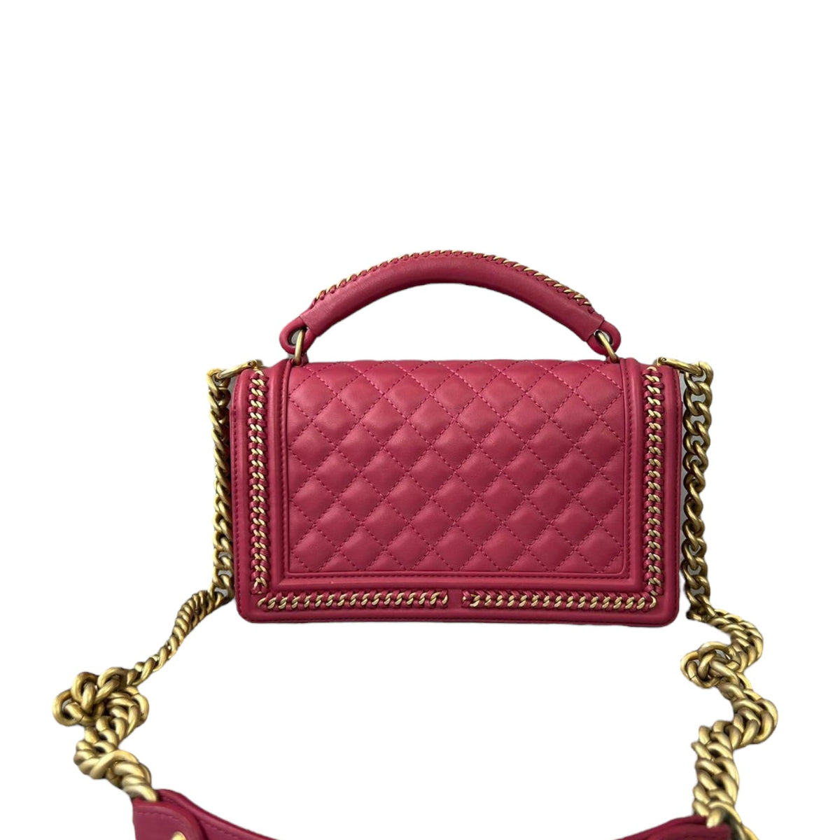 Boy Old Medium Handle Calfskin Pink GHW