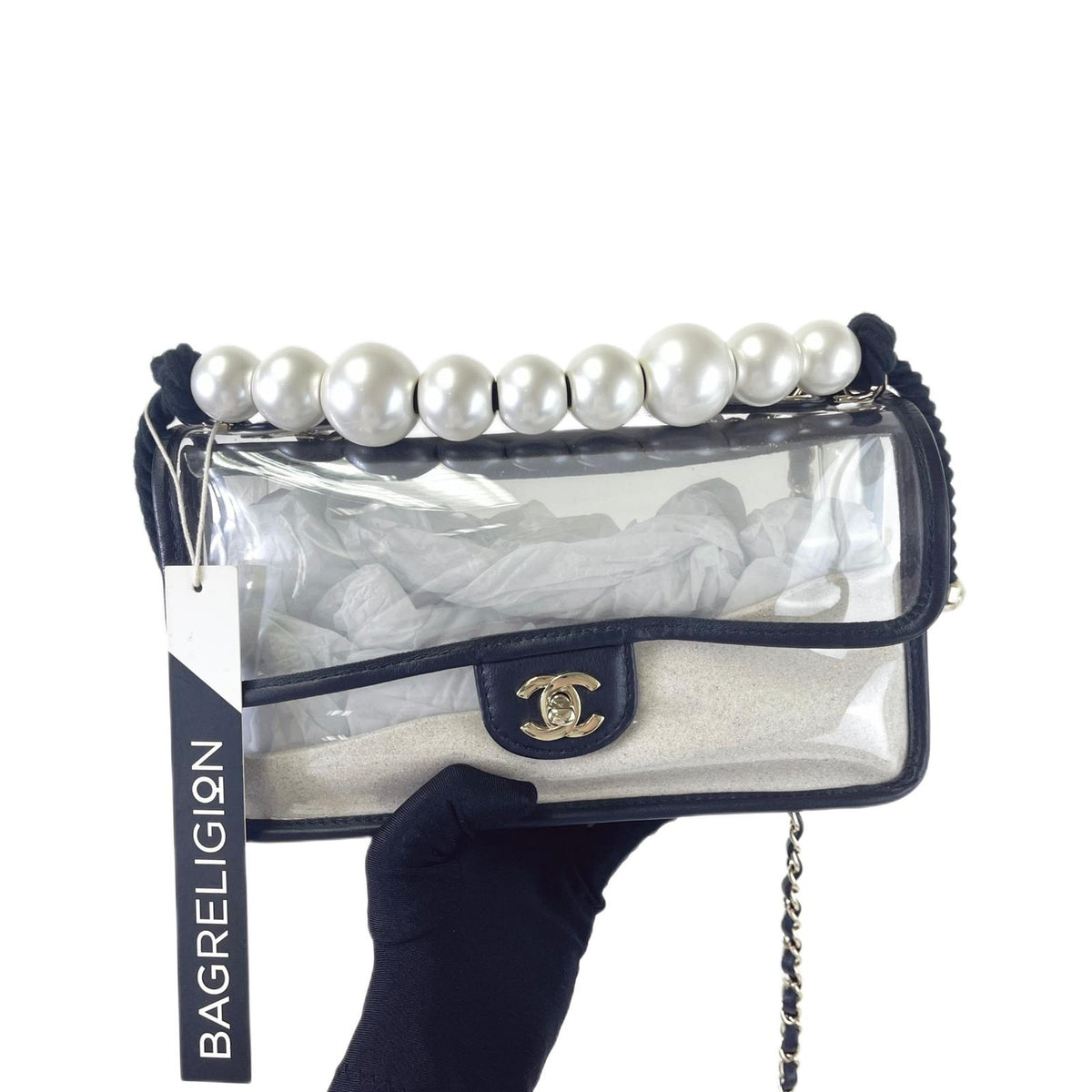 Coco "Sand by the Sea" Runway Pearl Handle Black PVC