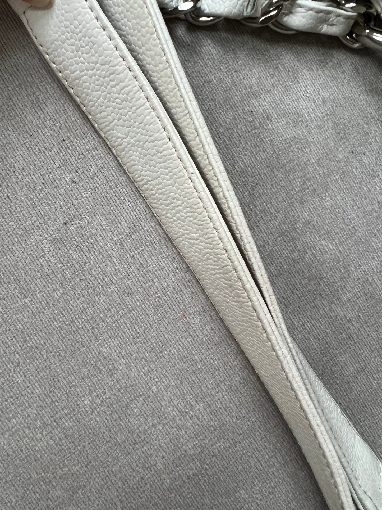 Chanel White Caviar Grand Shopper Tote