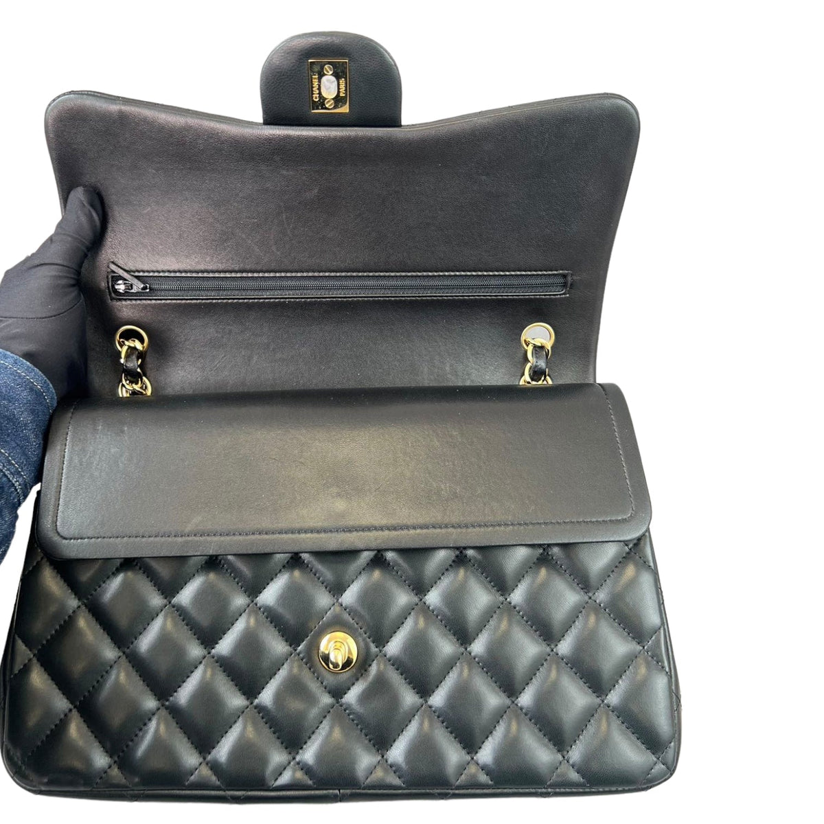 Classic Double Flap Jumbo Lambskin Black GHW