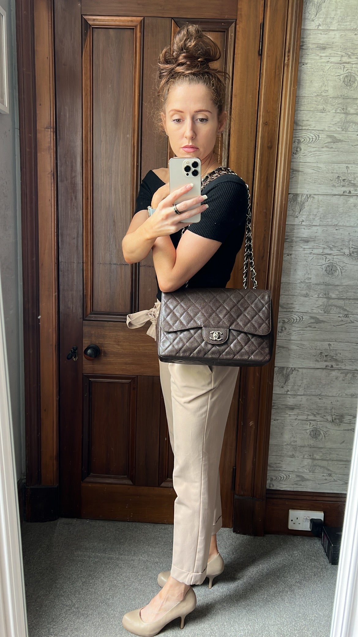 Chanel Jumbo Single Flap in Brown Caviar