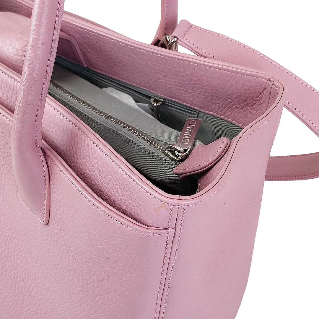 Executive Cerf Tote Grained Pink SHW