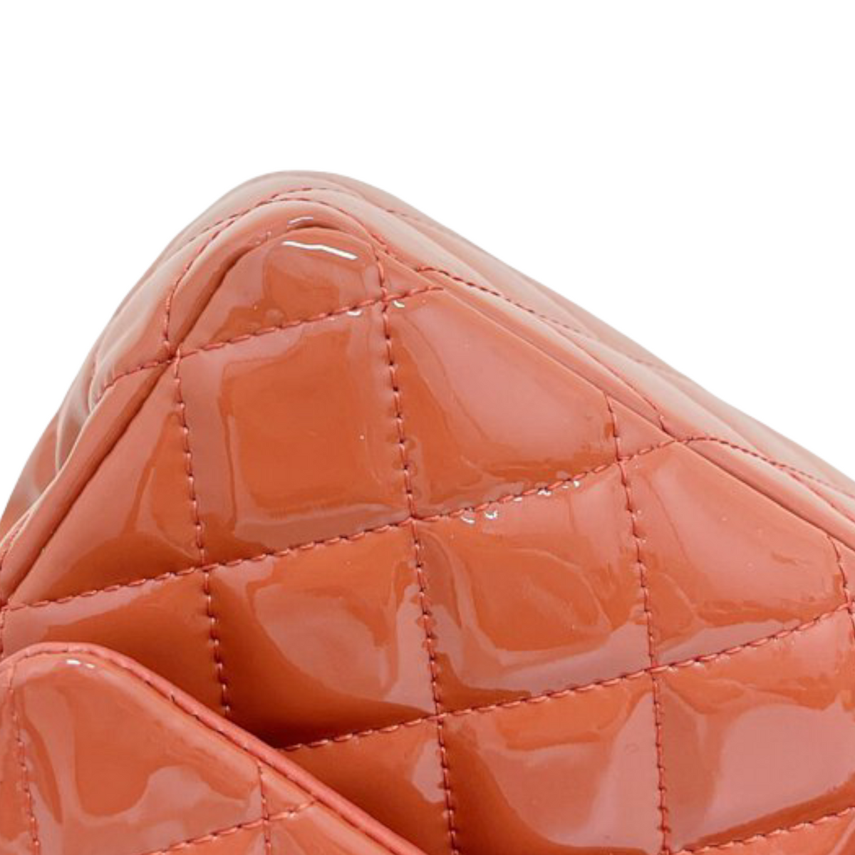 Classic Double Flap Medium Patent Orange SHW