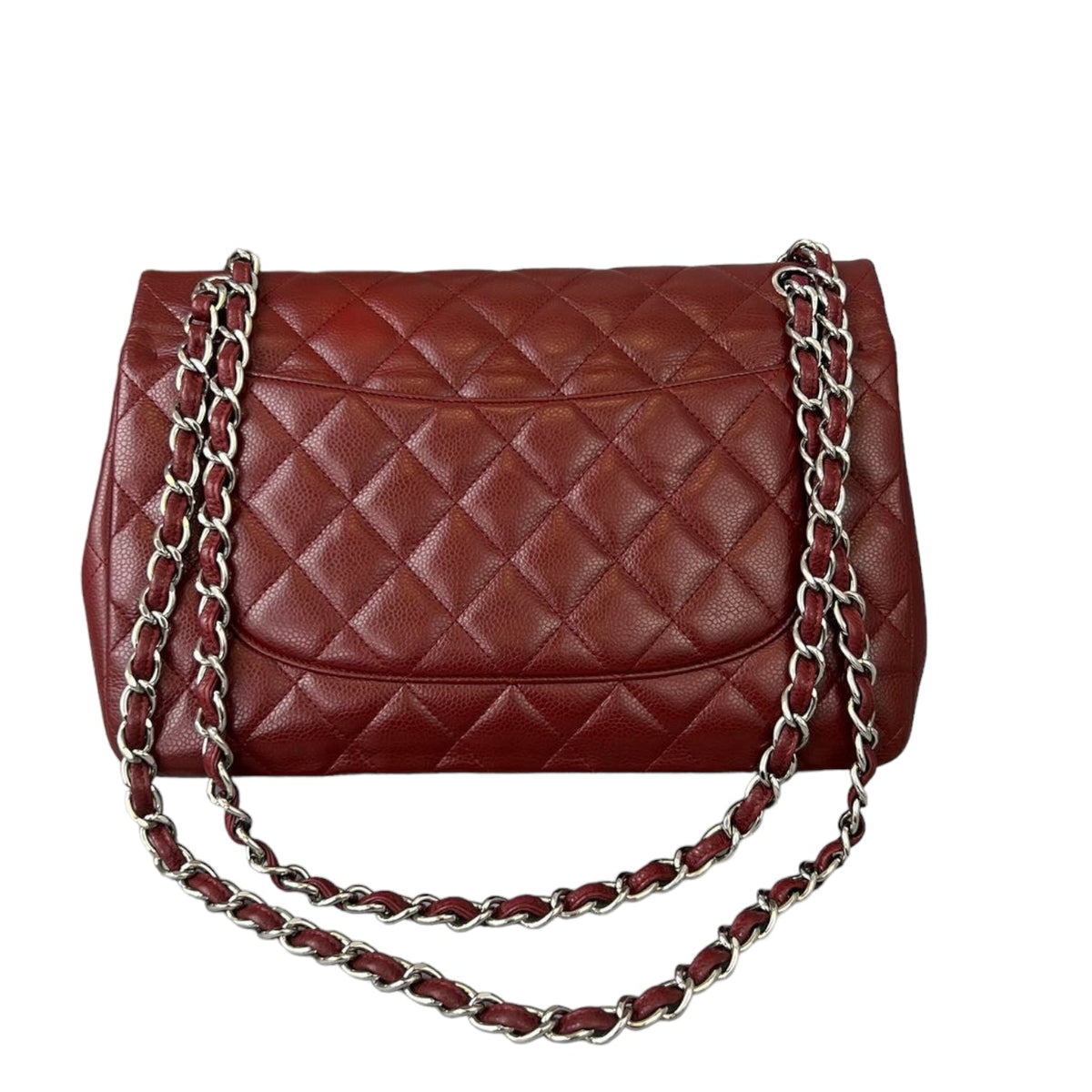 Classic Double Flap Jumbo Caviar Red SHW