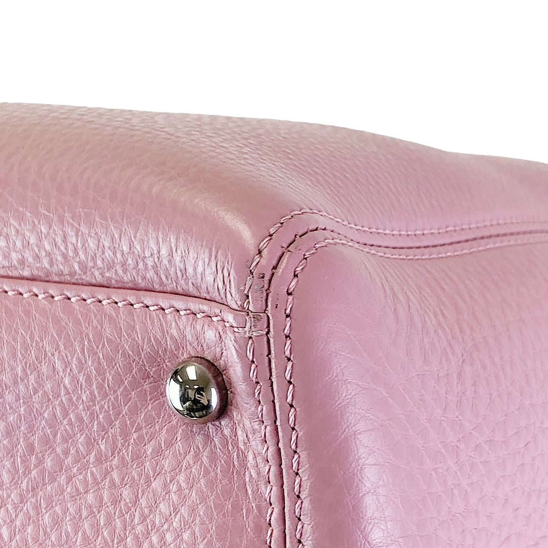 Executive Cerf Tote Grained Pink SHW