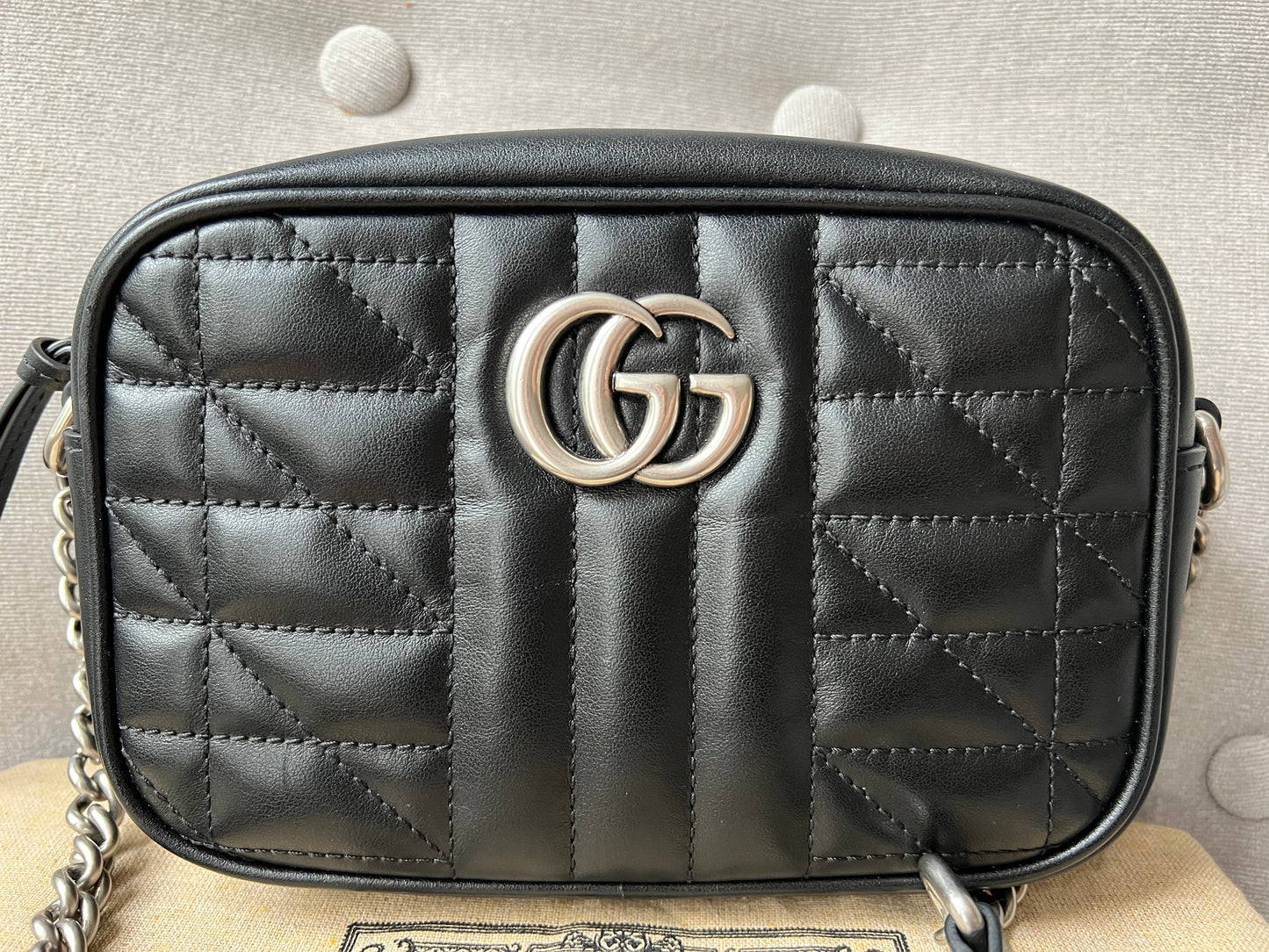 Gucci GG Black Aria Marmont Mini Shoulder Bag