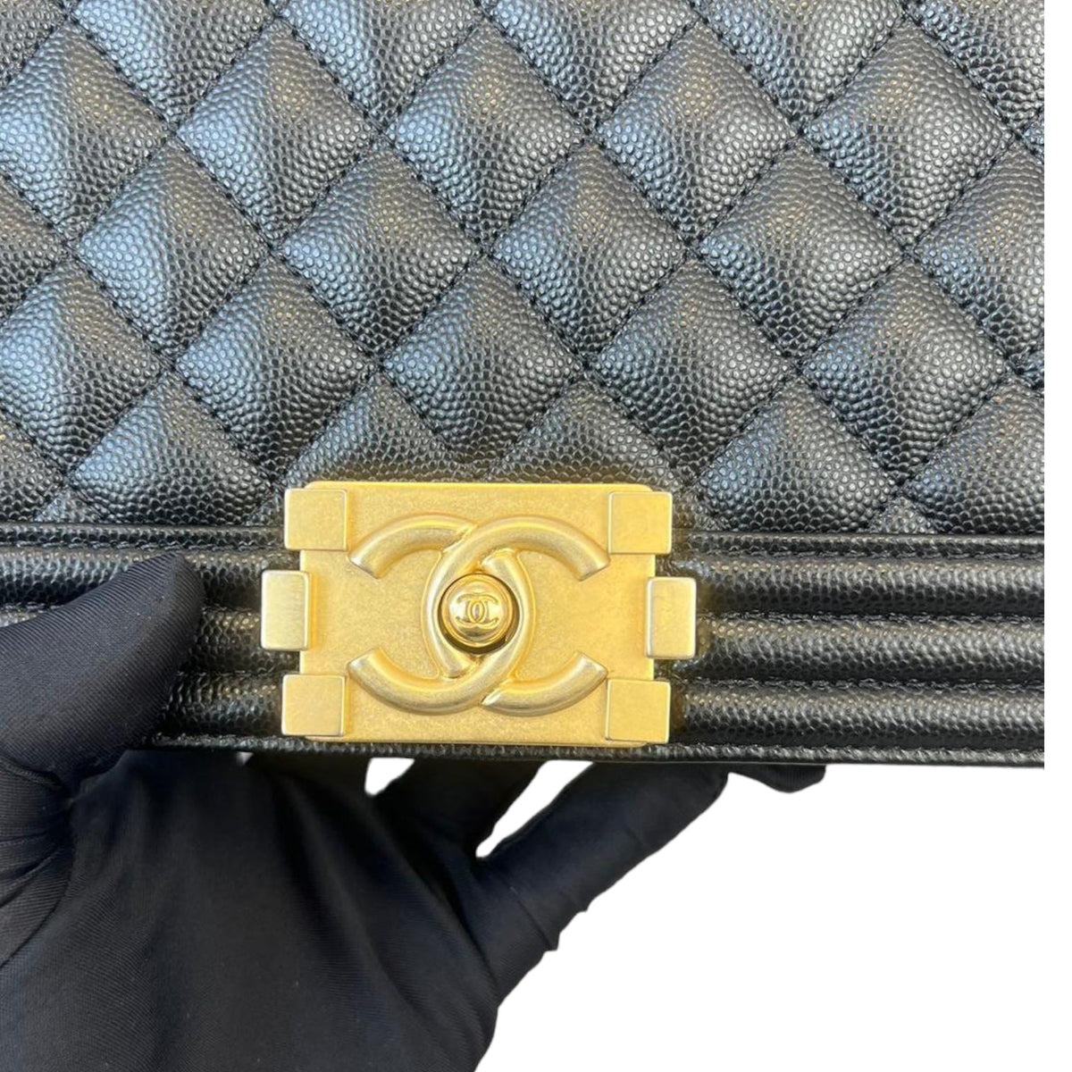 Boy Old Medium Caviar Black GHW