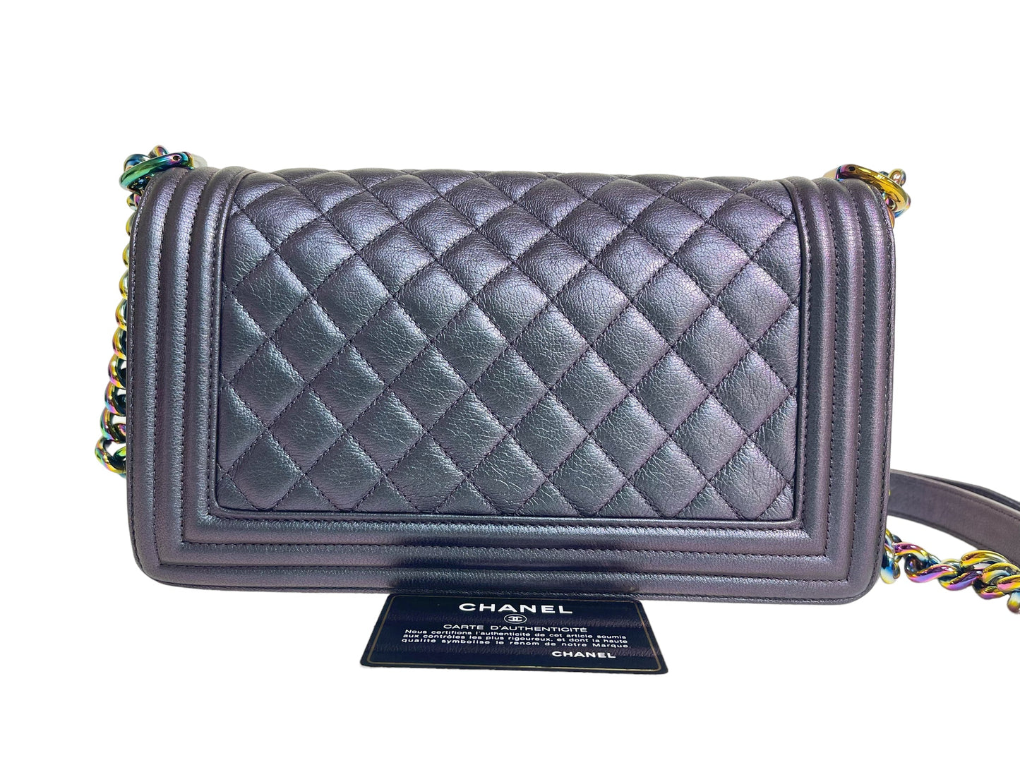 Chanel Purple Mermaid Iridescent Medium Calfskin Boy Bag