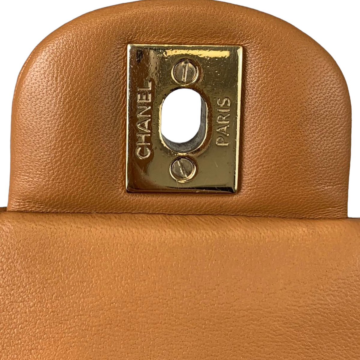 Mini Rectangle Classic Flap Lambskin Caramel GHW