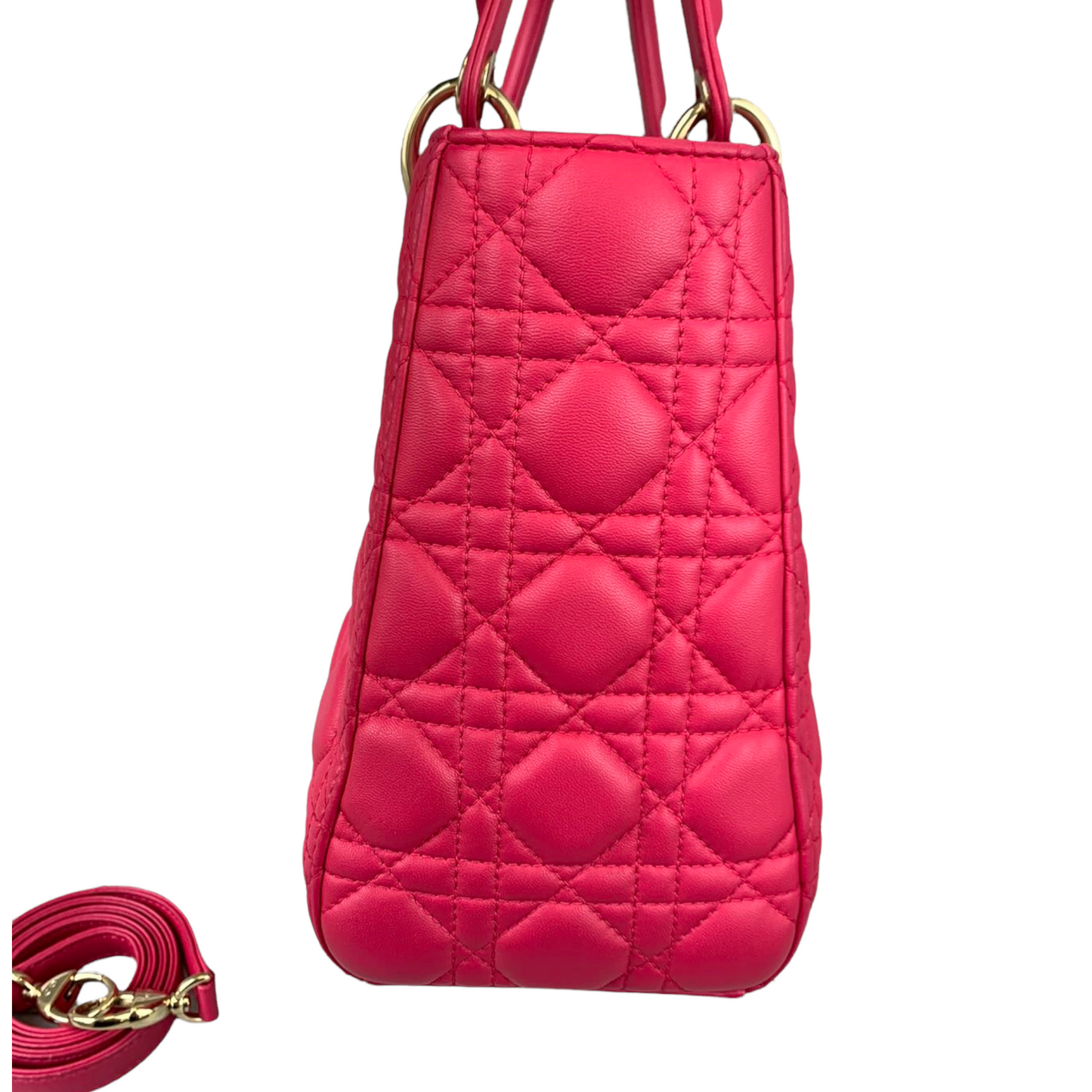 Medium Lady Dior Lambskin Pink GHW