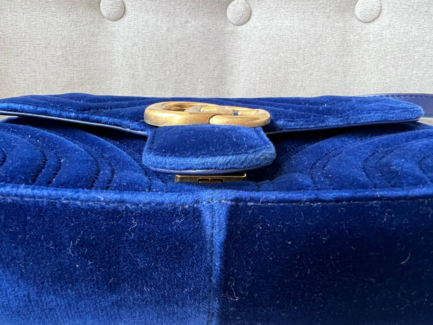 Gucci GG Blue Velvet Marmont Mini Shoulder Bag (RRP £1295)