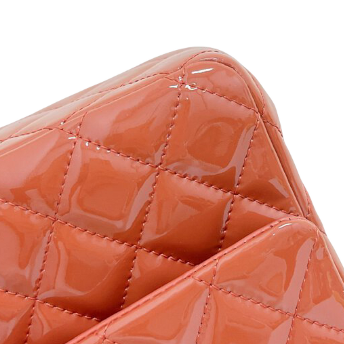 Classic Double Flap Medium Patent Orange SHW