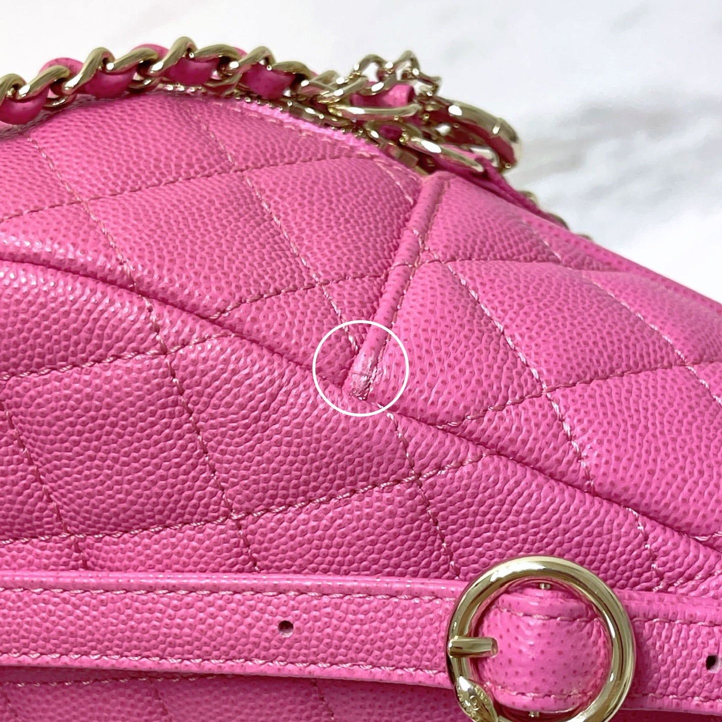 Small CC Day Backpack Caviar Pink GHW