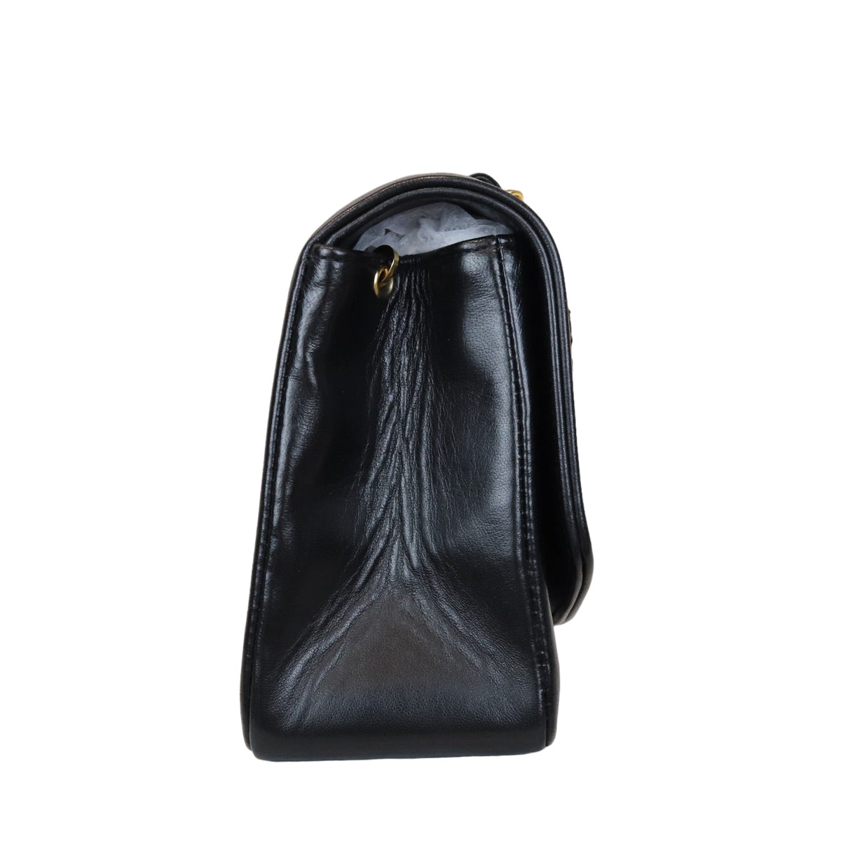Small Classic Diana flap Black Lambskin GHW