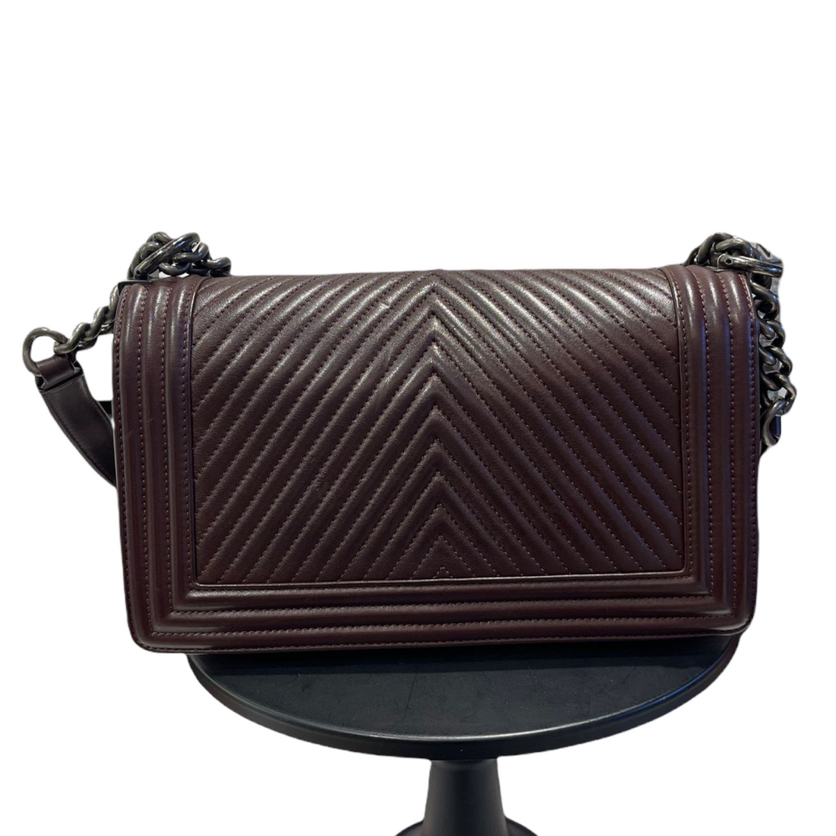 Old Medium Le Boy Chevron Lambskin Burgundy RHW