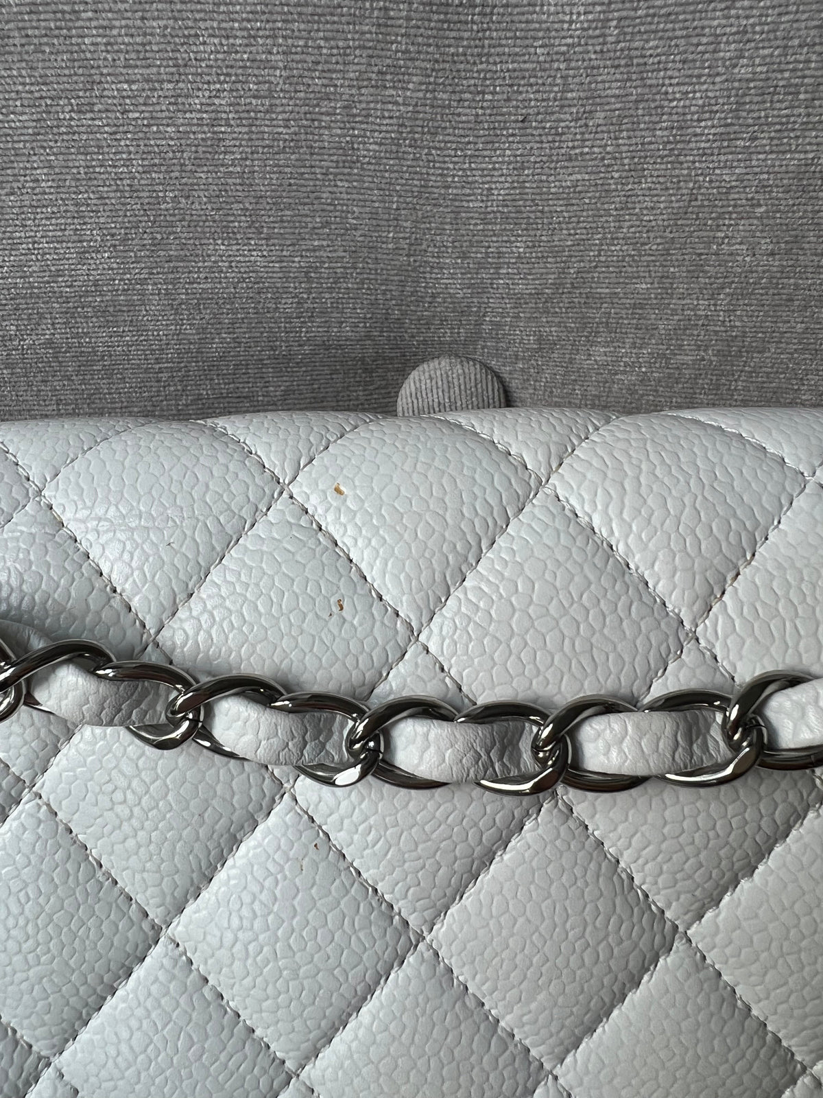 Chanel Medium Classic Flap in White Caviar
