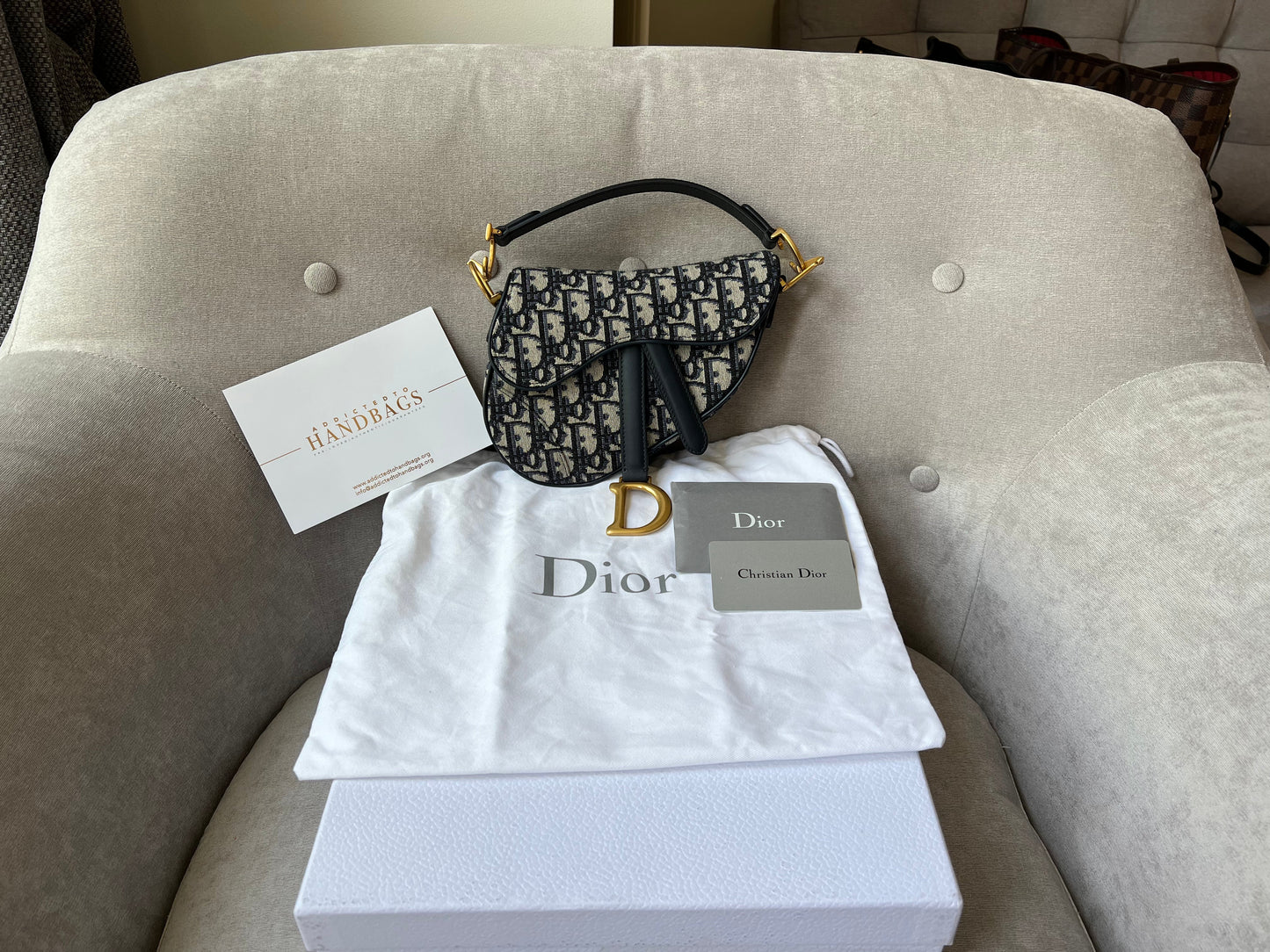 Christian Dior Mini Saddle Bag Oblique Jacquard