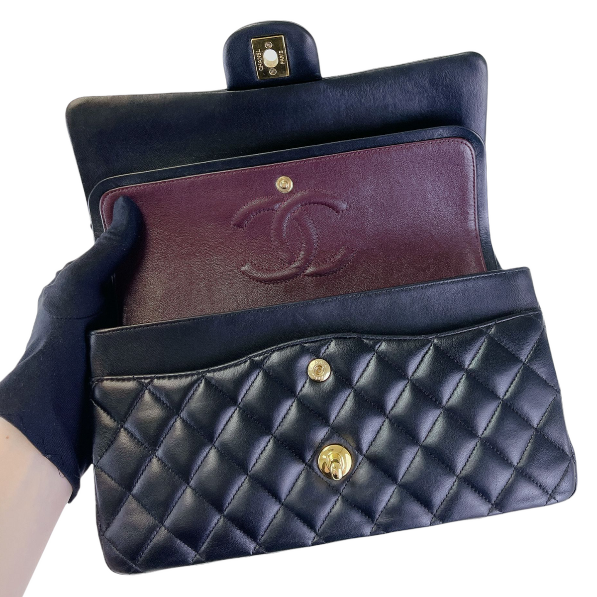 Classic Flap Medium Lambskin Black GHW