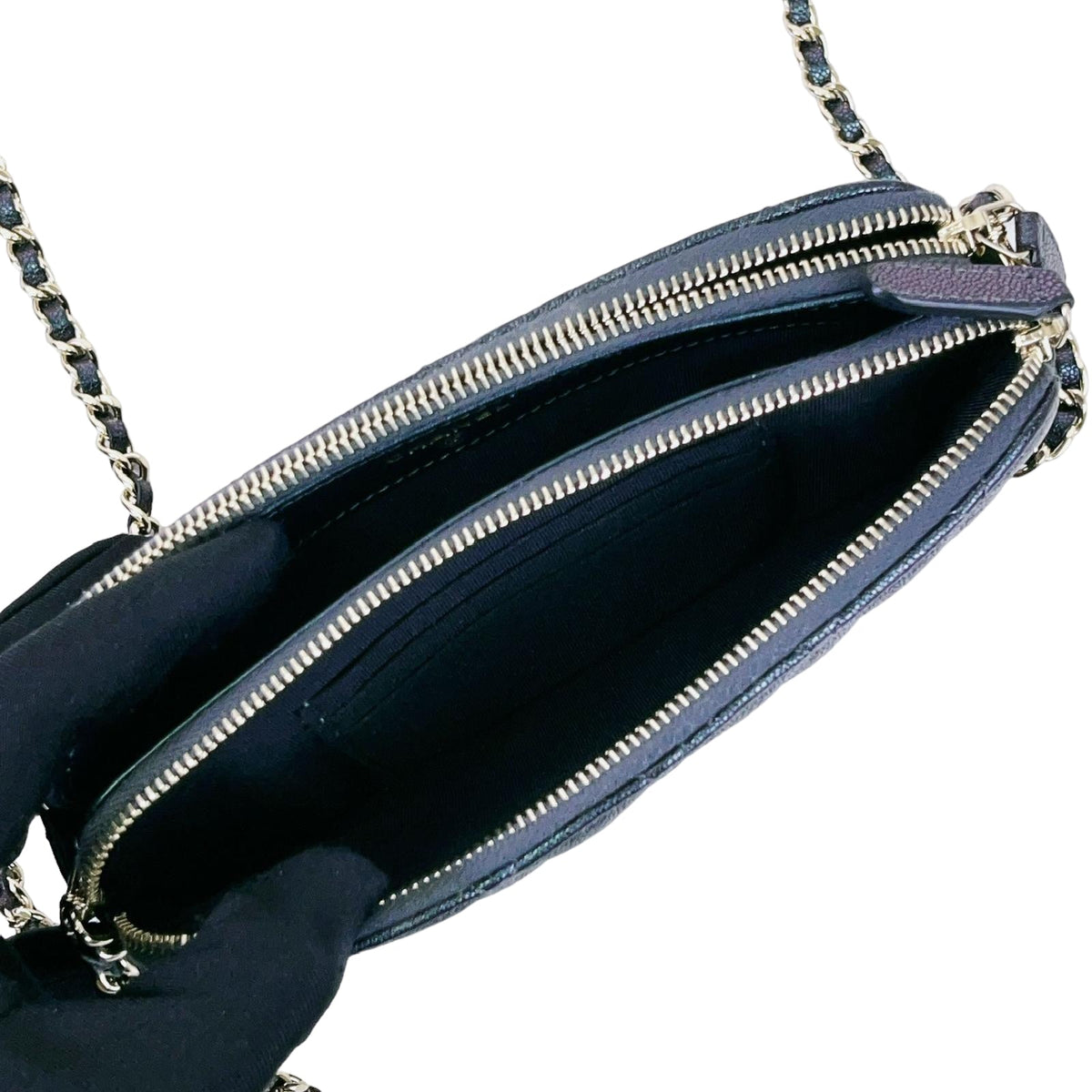 Double Zip WOC Iridescent Black