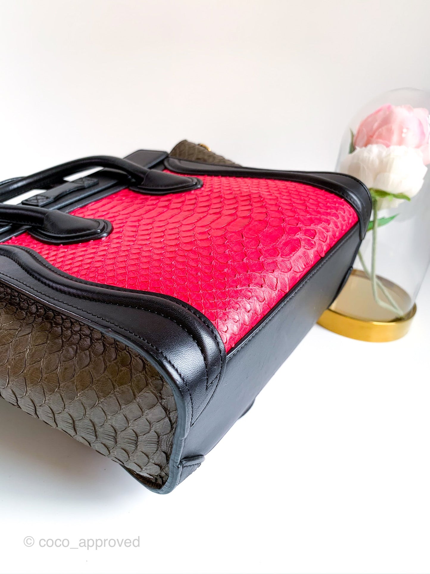 Celine Tri Color Python and Leather Nano Luggage Tote