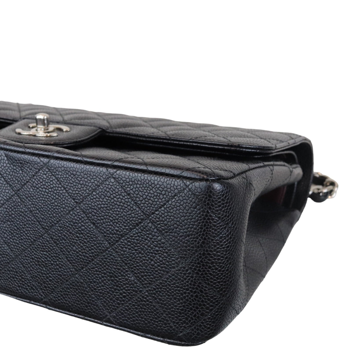 Classic Double Flap Jumbo Black Caviar SHW