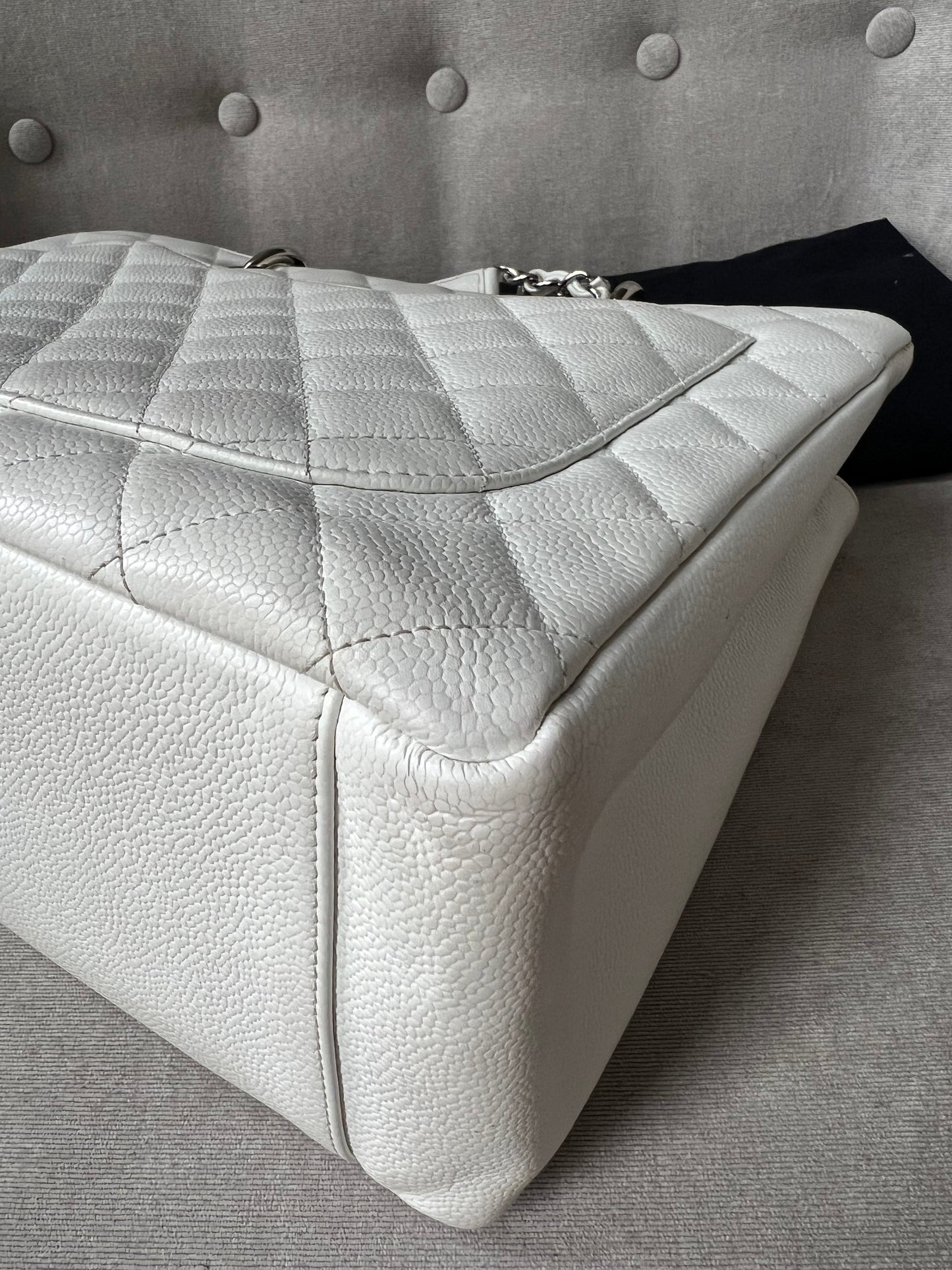 Chanel White Caviar Grand Shopper Tote