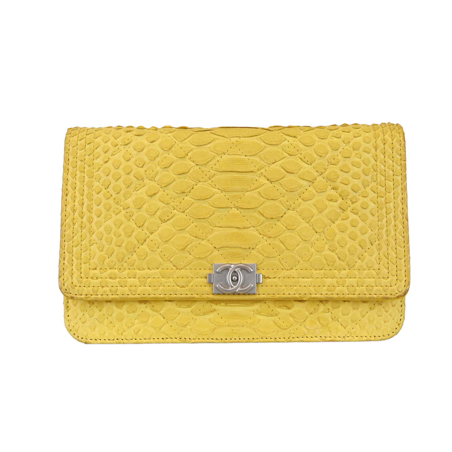 Python Leather Boy Wallet on Chain WOC Yellow SHW