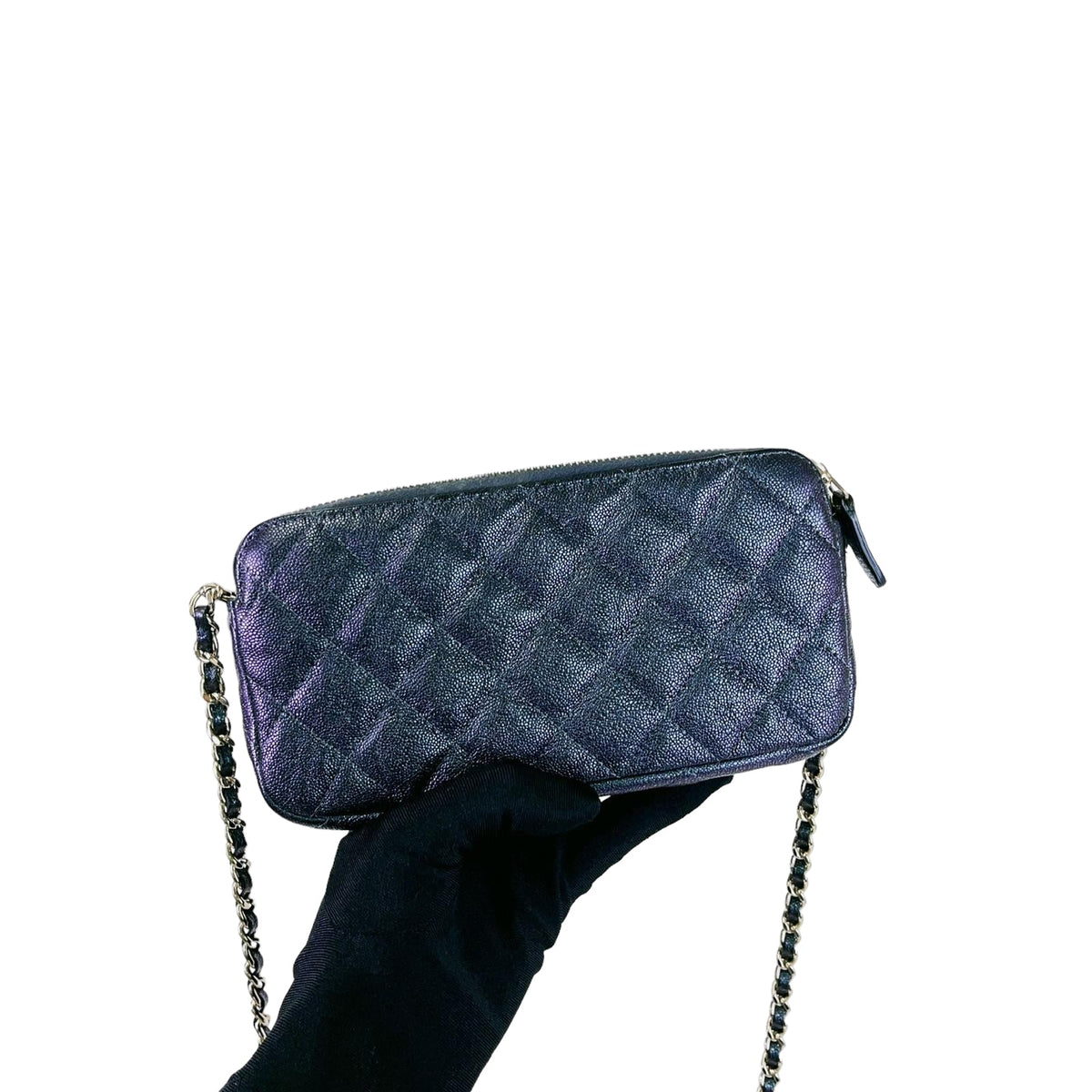 Double Zip WOC Iridescent Black