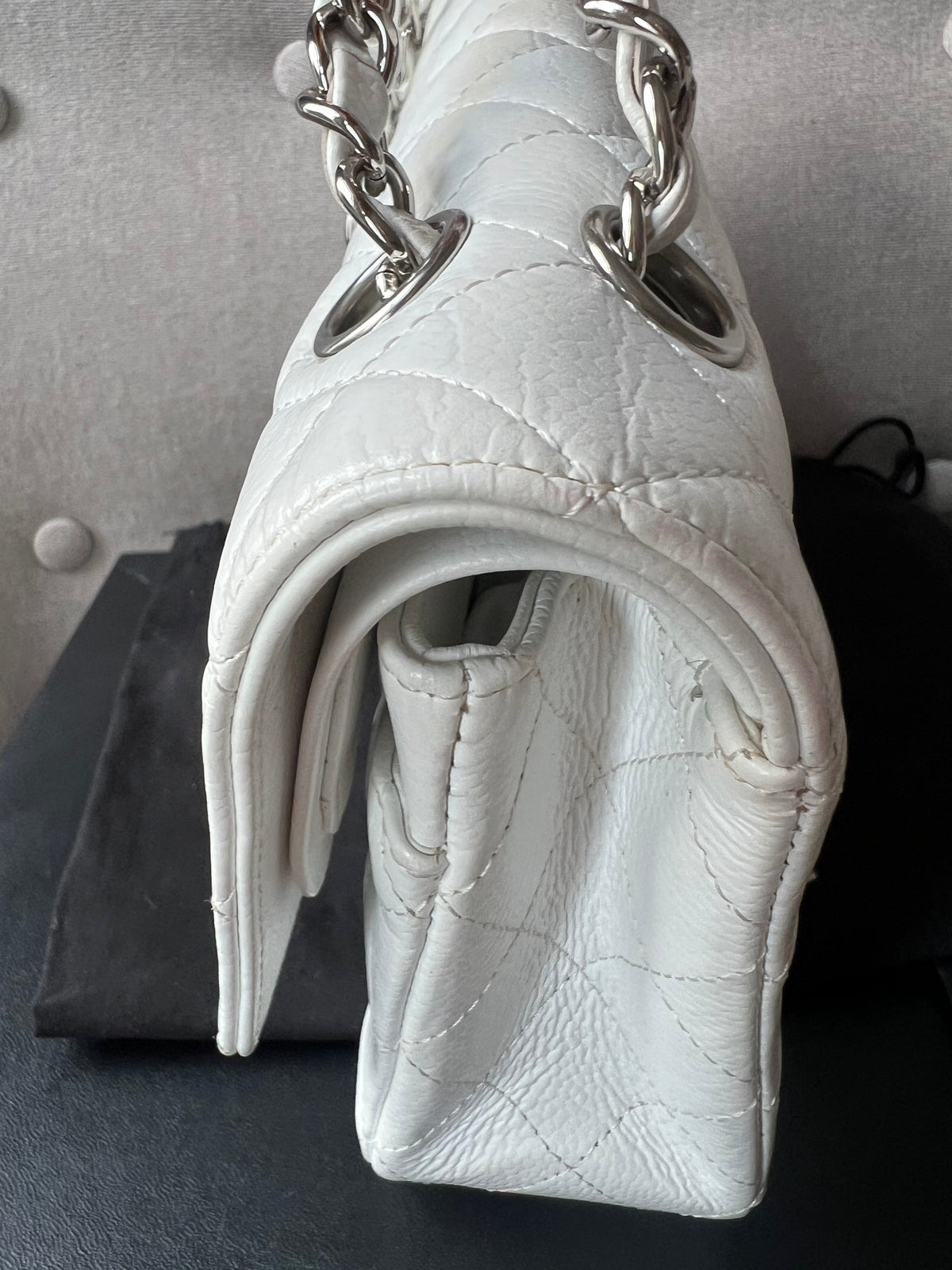 Chanel Medium Classic Flap in White Caviar