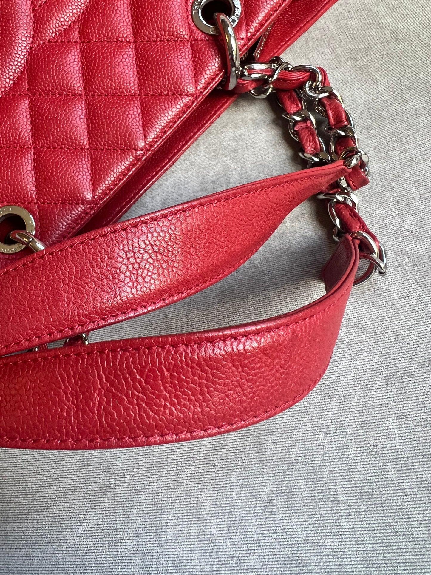 Chanel Red Caviar Grand Shopper Tote