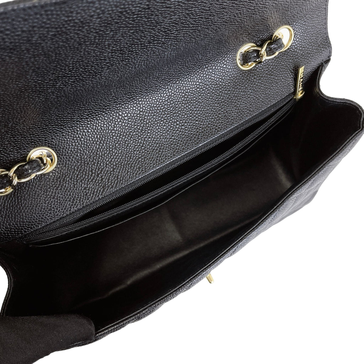 Single Flap Jumbo Black Caviar GHW