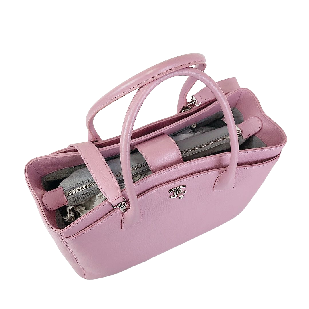 Executive Cerf Tote Grained Pink SHW